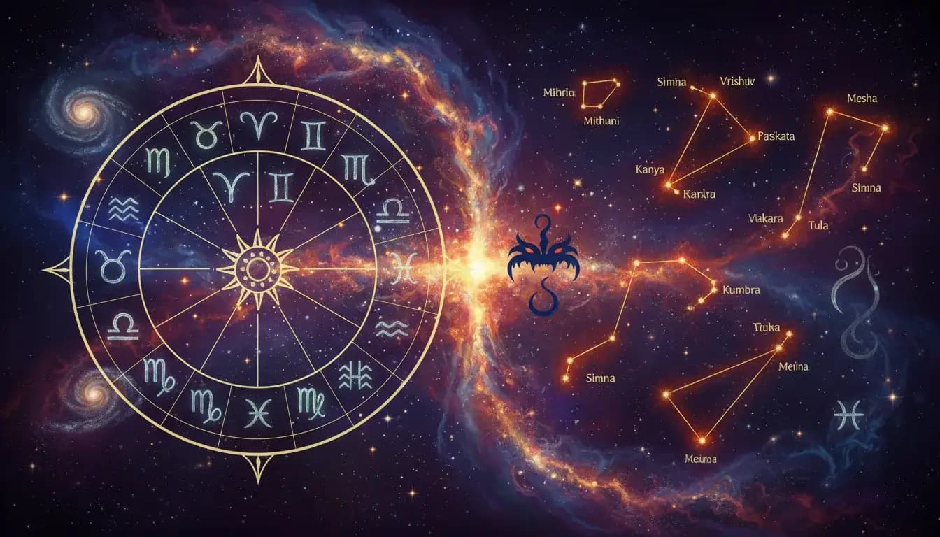 Western tropical zodiac and Vedic sidereal zodiac comparison, Rahu and Ketu lunar nodes