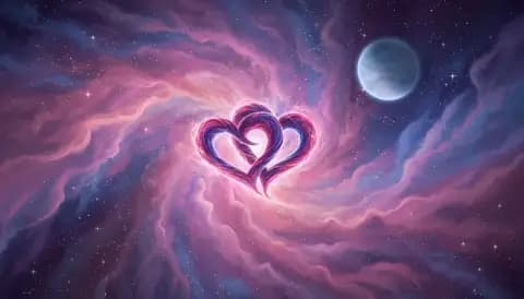 Love horoscope cosmic illustration